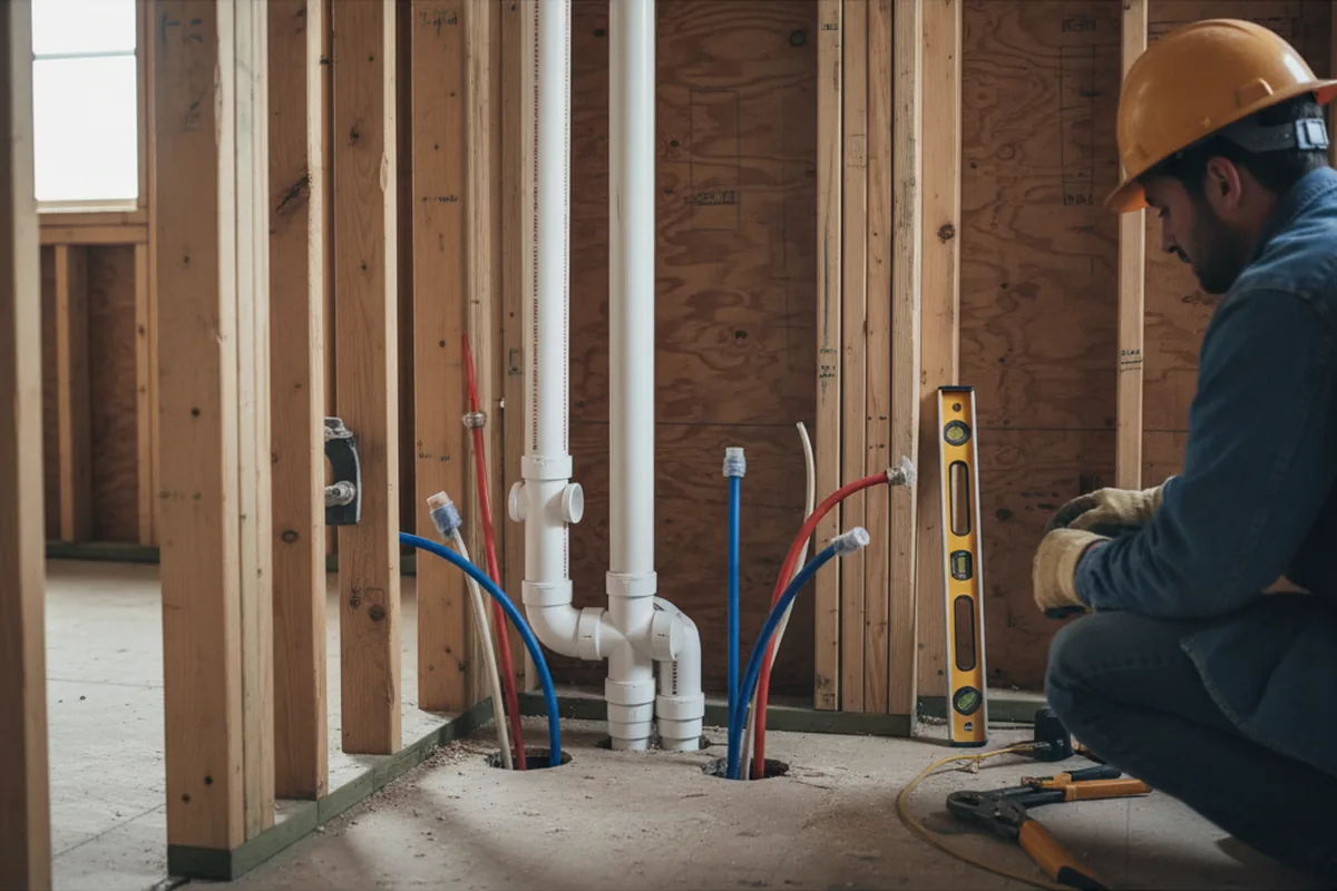 Drain and supply rough-in during Leak Detection in Dallas